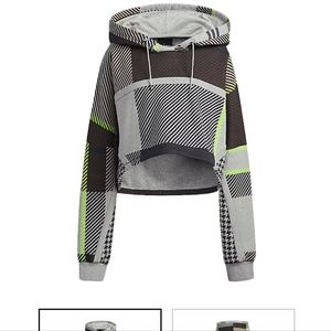 adidas Ivy Park Halls of Ivy Allover Print Cropped Hoodie